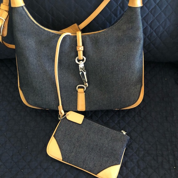 Vintage Coach Denim Purse with Leather Trim - Picture 8 of 10